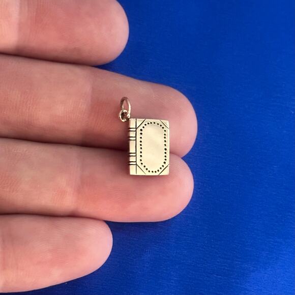 Bronze Book Charm, Bronze Book Pendant - Picture 1 of 5